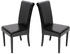 Mendler 2x Esszimmerstuhl Lecce II, Leder schwarz, dunkle Beine