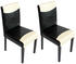 Mendler 2er-Set Esszimmerstuhl Küchenstuhl Stuhl Littau schwarz-weiß, dunkle Beine