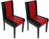 Mendler 2er-Set Esszimmerstuhl Küchenstuhl Stuhl Littau schwarz-rot, dunkle Beine
