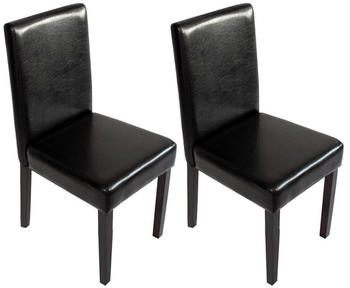 Mendler 2er-Set Esszimmerstuhl Küchenstuhl Stuhl Littau schwarz, dunkle Beine