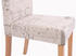 Mendler 6er-Set Esszimmerstuhl Stuhl Küchenstuhl Littau Textil mit Schriftzug, creme, helle Beine