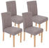Mendler 4x Esszimmerstuhl Stuhl Küchenstuhl Littau Textil, grau, helle Beine