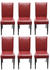 Mendler 6er-Set Esszimmerstuhl Stuhl Küchenstuhl Littau Kunstleder, rot, dunkle Beine 30566