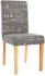 Mendler 2x Esszimmerstuhl Stuhl Küchenstuhl Littau Textil mit Schriftzug, grau, helle Beine