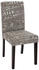 Mendler 6er-Set Esszimmerstuhl Stuhl Küchenstuhl Littau Textil mit Schriftzug, grau, dunkle Beine