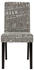 Mendler 6er-Set Esszimmerstuhl Stuhl Küchenstuhl Littau Textil mit Schriftzug, grau, dunkle Beine