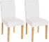 Mendler 2er-Set Esszimmerstuhl Stuhl Küchenstuhl Littau Kunstleder, weiß matt, helle Beine