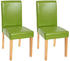 Mendler 2er-Set Esszimmerstuhl Stuhl Küchenstuhl Littau Kunstleder, grün, helle Beine