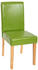 Mendler 2er-Set Esszimmerstuhl Stuhl Küchenstuhl Littau Kunstleder, grün, helle Beine