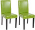 Mendler 2er-Set Esszimmerstuhl Stuhl Küchenstuhl Littau Kunstleder, grün, dunkle Beine 31790