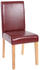 Mendler 4er-Set Esszimmerstuhl Stuhl Küchenstuhl Littau Kunstleder, rot-braun, helle Beine 31806