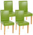 Mendler 4er-Set Esszimmerstuhl Stuhl Küchenstuhl Littau Kunstleder, grün, helle Beine 31808