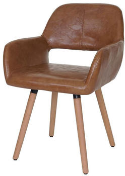Mendler Esszimmerstuhl MCW-A50 II, Stuhl K&uuml;chenstuhl, Retro 50er Jahre Design Kunstleder, WildKunstleder
