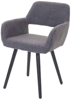 Mendler Esszimmerstuhl HWC-A50 II, Stuhl Küchenstuhl, Retro 50er Jahre Design Textil, grau, dunkle Beine
