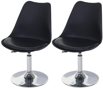 Mendler 2er-Set Drehstuhl Vaasa T501, Stuhl Küchenstuhl, höhenverstellbar, Kunstleder schwarz