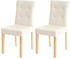 Mendler 2x Esszimmerstuhl MCW-E58, Stuhl Essstühle Kunstleder creme, helle Beine
