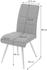 Mendler 2er-Set Esszimmerstuhl MCW-G55, Küchenstuhl Stuhl, Stoff/Textil Edelstahl gebürstet grau-braun