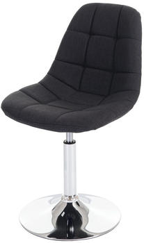 Mendler Esszimmerstuhl MCW-A60, Stuhl Drehstuhl, Retro 50er Jahre Design Stoff/Textil dunkelgrau, Chromfu&szlig;