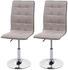 Mendler 2x Esszimmerstuhl MCW-C41, Stuhl Küchenstuhl, höhenverstellbar drehbar, Stoff/Textil creme-grau