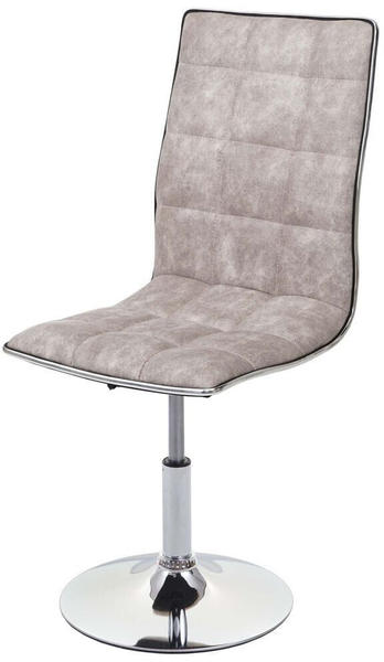 Mendler Esszimmerstuhl MCW-C41, Stuhl Küchenstuhl, höhenverstellbar drehbar, Stoff/Textil vintage grau