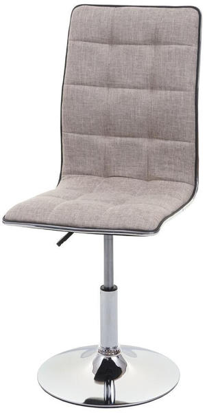 Mendler Esszimmerstuhl MCW-C41, Stuhl Küchenstuhl, höhenverstellbar drehbar, Stoff/Textil creme-grau
