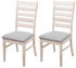 Mendler 2er-Set Esszimmerstuhl HWC-G47, Küchenstuhl Stuhl, Stoff/Textil Massiv-Holz helles Gestell, grau