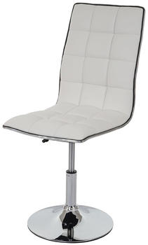 Mendler Esszimmerstuhl MCW-C41, Stuhl Küchenstuhl, höhenverstellbar drehbar, Kunstleder weiß