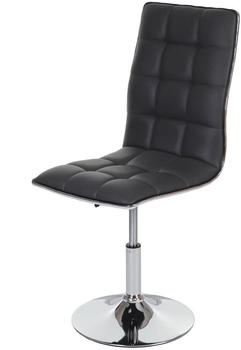 Mendler Esszimmerstuhl MCW-C41, Stuhl Küchenstuhl, höhenverstellbar drehbar, Kunstleder grau