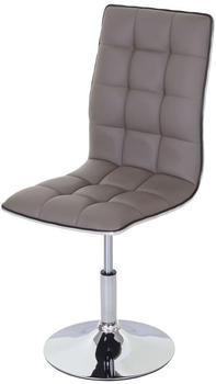 Mendler Esszimmerstuhl MCW-C41, Stuhl Küchenstuhl, höhenverstellbar drehbar, Kunstleder taupe-grau