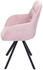 Mendler Esszimmerstuhl MCW-J69, Küchenstuhl Stuhl mit Armlehne, drehbar Auto-Position, Samt rosa