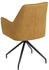 Mendler 6er-Set Esszimmerstuhl MCW-K15, Küchenstuhl Polsterstuhl Stuhl mit Armlehne, Stoff/Textil Metall gelb