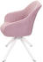 Mendler Esszimmerstuhl MCW-K27, Küchenstuhl Stuhl mit Armlehne, drehbar Stoff/Textil rosa