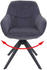 Mendler Esszimmerstuhl MCW-K28, Küchenstuhl Polsterstuhl Stuhl mit Armlehne, drehbar, Metall Stoff/Textil grau