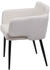 Mendler 6er-Set Esszimmerstuhl MCW-L13, Polsterstuhl Küchenstuhl Stuhl mit Armlehne, Stoff/Textil Metall creme-weiß