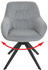 Mendler Esszimmerstuhl MCW-K28, Küchenstuhl Polsterstuhl Stuhl mit Armlehne, drehbar, Metall Stoff/Textil hellgrau