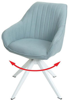 Mendler Esszimmerstuhl MCW-K27, Küchenstuhl Stuhl mit Armlehne, drehbar Stoff/Textil mint-grün