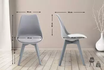 CLP 4er Set Esszimmerstuhl Linares Mit Buchenholzgestell grau/grau, Material:Kunststoff – Elegantes Design für Ihr Esszimmer