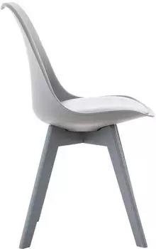 CLP 4er Set Esszimmerstuhl Linares Mit Buchenholzgestell grau/grau, Material:Kunststoff – Hochwertige Materialien für maximalen Komfort