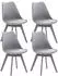 CLP 4er Set Esszimmerstuhl Linares Mit Buchenholzgestell grau/grau, Material:Kunststoff