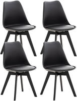 Clp - 4er Set Esszimmerstuhl Linares Schwarz/schwarz Kunststoff