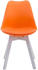 CLP 4er Besucherstühle Borneo Kunstleder mit Kunststoffsitzschale orange, Gestell weiß
