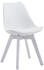 CLP 4er Besucherstühle Borneo Kunstleder mit Kunststoffsitzschale weiß, Gestell weiß