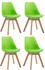 CLP 4er Besucherstühle Borneo Kunstleder mit Kunststoffsitzschale grün, Gestell natura