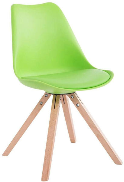 CLP 4er Set Stühle Toulouse Square mit eckigen Holzbeinen grün, Gestell natura