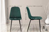 CLP 4er Set Stühle Giverny mit Ziernähten grün, Material:Samt