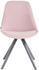 CLP 4er Set Stühle Toulouse Samt Rund mit Sitzpolster und runden Holzbeinen pink, Gestell grau