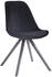 CLP 4er Set Stühle Toulouse Samt Rund mit Sitzpolster und runden Holzbeinen schwarz, Gestell grau