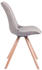 CLP 4er Set Stühle Toulouse Samt Rund mit Sitzpolster und runden Holzbeinen grau, Gestell natura
