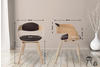 CLP 2er Set Stühle Kingston Stoff mit Polsterung und robustem Holzgestell natura/braun, Gestell natura