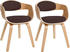 CLP 2er Set Stühle Kingston Stoff mit Polsterung und robustem Holzgestell natura/braun, Gestell natura